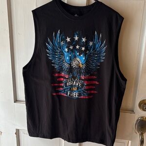 Black Graphic Tank Top